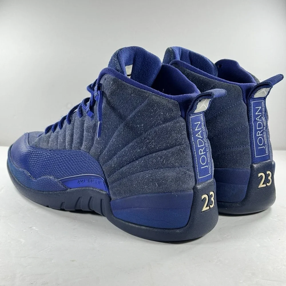 Nike Air Jordan 12‎ Retro Deep Royal Blue Suede Sneaker 130690-400 Men's Size 12
